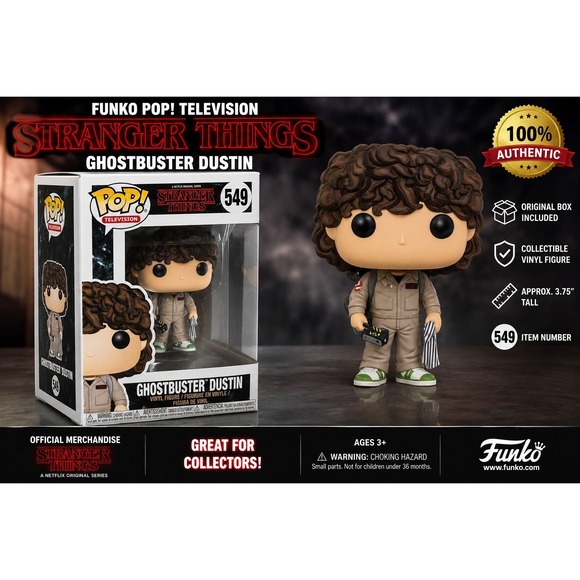 Funko Other - Funko Pop Stranger Things Ghostbuster Dustin 549 Vinyl Figure Netflix Original
